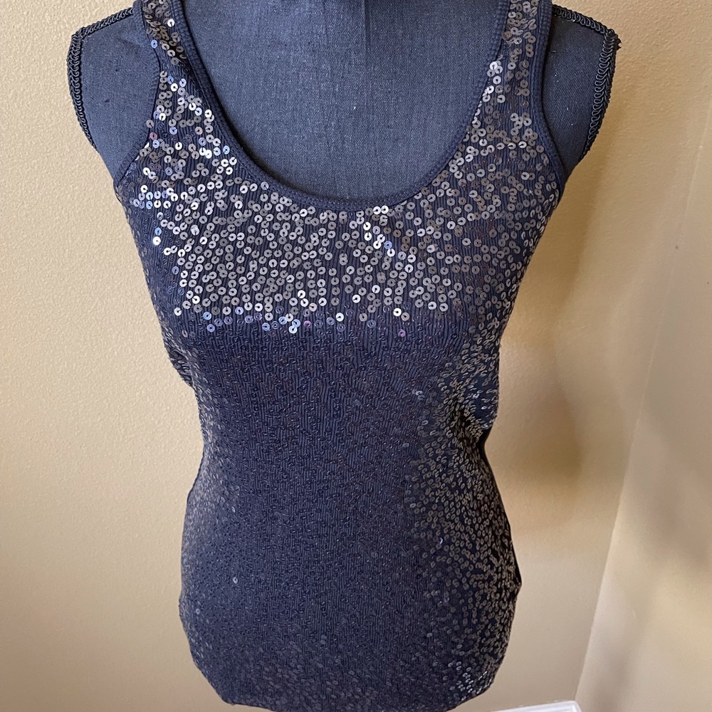 Express sequins black tank top.  Size Small. NWT - Picture 2 of 6